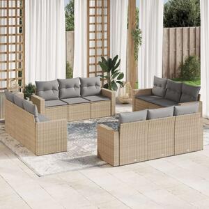 VidaXL Polyrattan Kerti Ülőgarnitúra - 12 részes - Bézs