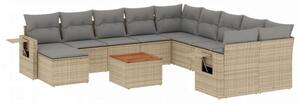 VidaXL Polyrattan Kerti Ülőgarnitúra - 12 részes - Bézs