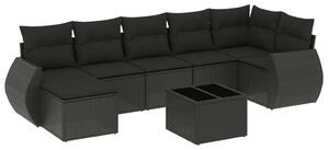 VidaXL Polyrattan Kerti Ülőgarnitúra - 8 részes - Fekete