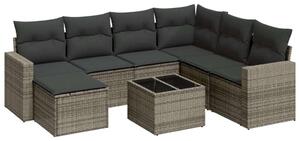 VidaXL Polyrattan Kerti Ülőgarnitúra - 8 részes - Szürke