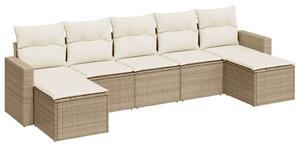 VidaXL Polyrattan Kerti Ülőgarnitúra - 7 részes - Bézs