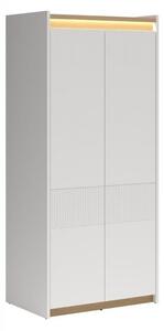 Gardróbszekrény Etrsalo 106, Laminált forgácslap, 201x90x58cm, Tölgy, Világosszürke