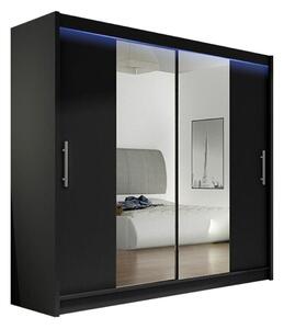 Gardróbszekrény Closico Pallor II, Laminált forgácslap, 215x180x58cm, Fekete
