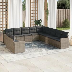 VidaXL Polyrattan Kerti Ülőgarnitúra - 11 részes - Szürke