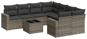 VidaXL Polyrattan Kerti Ülőgarnitúra - 9 részes - Szürke