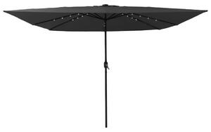 VidaXL Négyzet Kert Napernyő LED Fénnyel 295x245 cm Antracit