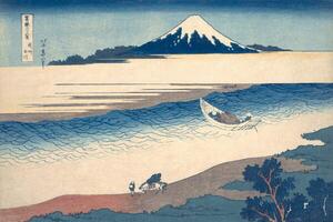 Hokusai, Katsushika - Festmény reprodukció Ukiyo-e Print of the Tama River, (40 x 26.7 cm)