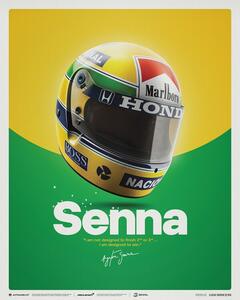 Művészeti nyomat Ayrton Senna - Helmet - San Marino GP - 1988, (40 x 50 cm)