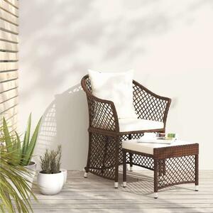 Polyrattan Kerti Ülőgarnitúra - 2 részes - Barna