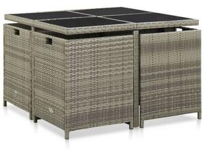 VidaXL Kültéri Polyrattan Étkezőgarnitúra - 9 részes