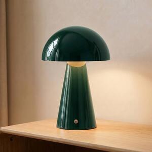Lindby LED-es, újratölthető asztali lámpa Nevijo, zöld, Ø20 cm, USB,, dimmelhető, Zöld, Nappali / Étkező, fém, Modern