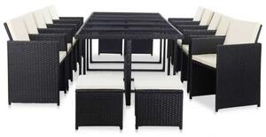 VidaXL Polyrattan Kültéri Étkezőszett - 15 részes