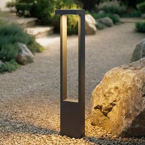 Lindby LED-es útvilágítás Lonete, magasság 65 cm, antracit, IP65, Fekete, Alumínium, Modern