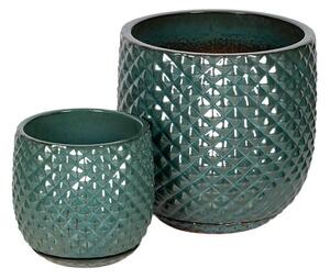 Nova Classic kerámia növénytartó szett mohazöld 30,5x30,5-45,7x45,7cm S2