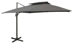 VidaXL antracitszürke dupla tetejű konzolos napernyő 300 x 300 cm