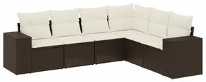 VidaXL 6 részes barna polyrattan kerti ülőgarnitúra párnával