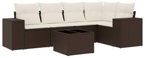 VidaXL 6 részes barna polyrattan kerti ülőgarnitúra párnával