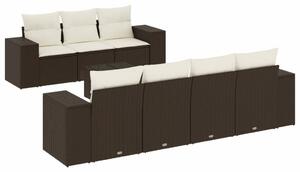 VidaXL 8 részes barna polyrattan kerti ülőgarnitúra párnákkal