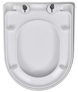 VidaXL fehér szögletes gyorskioldó WC-ülőke lassan csukódó fedéllel