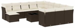 VidaXL 13 részes barna polyrattan kerti ülőgarnitúra párnákkal