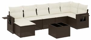 VidaXL 8 részes barna polyrattan kerti ülőgarnitúra párnákkal