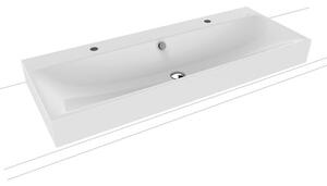 Mosdó lapra Kaldewei SILENIO 120x46 cm fehér színben fényes felülettel két nyílással a csaptelep számára 906406043001