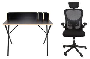 Íróasztalgarnitúra Luna Black + szék APA PRO Black
