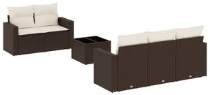 VidaXL 6 részes barna polyrattan kerti ülőgarnitúra párnával