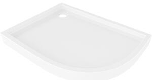 Mexen Flow+ aszimmetrikus félköríves bal oldali zuhanytálca 90 x 80 cm, fehér fényes - 46Q108090LH