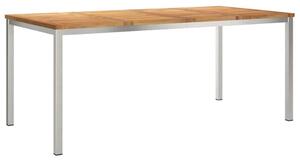 VidaXL Kültéri Étkezőasztal Barna 180 x 90 x 75 cm Tömör tíkfa