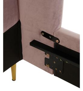 Glamour rózsaszín kárpitozott ágy bársony borítással, 180 x 200 cm - Westwing Collection