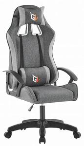Zola ergonomikus gamer forgószék, nyak-/hátpárnával, állítható magasságú, 100 kg terhelhetőség, 360°-ban forgatható, szürke