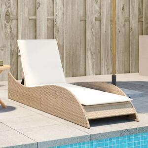 VidaXL Napozóágy - Polyrattan - Bézs - 205cm