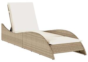 VidaXL Napozóágy - Polyrattan - Bézs - 205cm