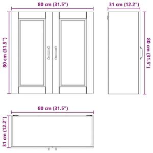 VidaXL Konyhaszekrény polcokkal Öreg fa 80 x 31 x 80 cm Faanyag