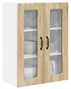 VidaXL Fali üveges szekrény PORTO Sonoma tölgy 60 x 31 x 80 cm Faanyag