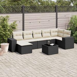 VidaXL Polyrattan Kerti Ülőgarnitúra - 8 részes - Fekete