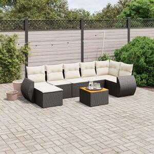 VidaXL Polyrattan Kerti Ülőgarnitúra - 8 részes - Fekete