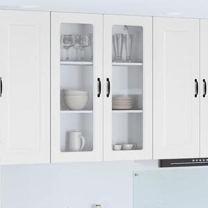 VidaXL Fali üveges szekrény PORTO Magas Fényű Fehér 80 x 31 x 100 cm