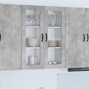 VidaXL Fali üveges szekrény PORTO Beton Szürke 80 x 31 x 100 cm