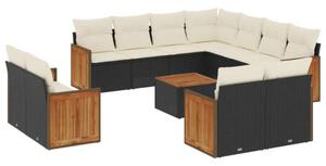 VidaXL Polyrattan Kerti Ülőgarnitúra - 12 részes