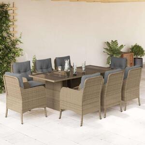 VidaXL Polyrattan Kerti Étkezőgarnitúra - 9 részes