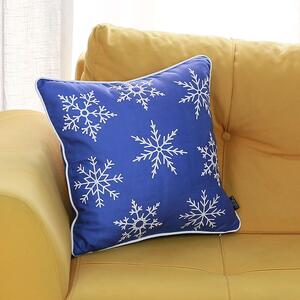 Honey Snowflakes kék párnahuzat karácsonyi motívummal, 45 x 45 cm - Mike & Co. NEW YORK