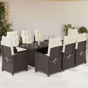 VidaXL Polyrattan Kerti Étkezőgarnitúra - 9 részes