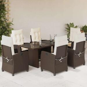 VidaXL Polyrattan Kerti Étkezőgarnitúra - 7 részes