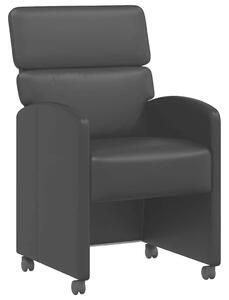 VidaXL Kerekes Étkező Székek 2 pcs Fekete 58 x 65 x 98 cm Műbőr