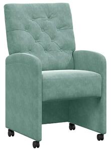 VidaXL Kerekes Étkező Székek 2 pcs tengerzöld 58 x 67 x 97 cm Bársony