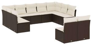 VidaXL Polyrattan Kerti Ülőgarnitúra - Barna - 11 részes