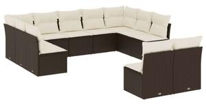 VidaXL Polyrattan Kerti Ülőgarnitúra - Barna - 11 részes