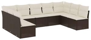 VidaXL Polyrattan Kerti Ülőgarnitúra - 9 részes - Barna